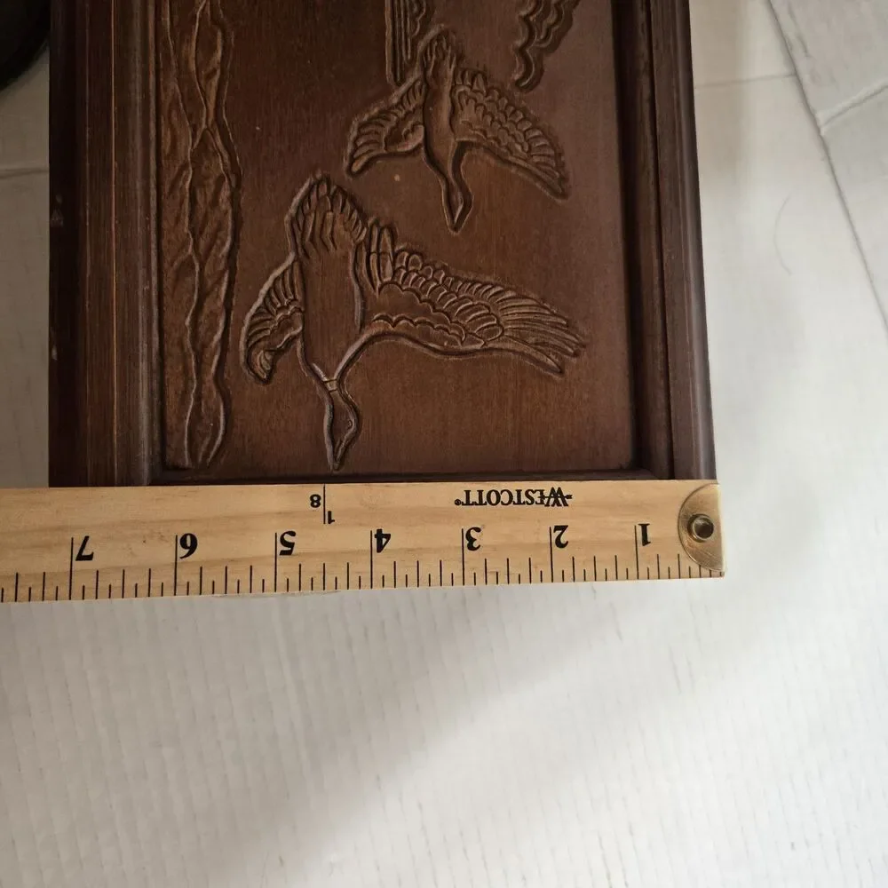Vintage Rosalco The Commodore Bird Duck Carved Wooden Wood Jewelry Box